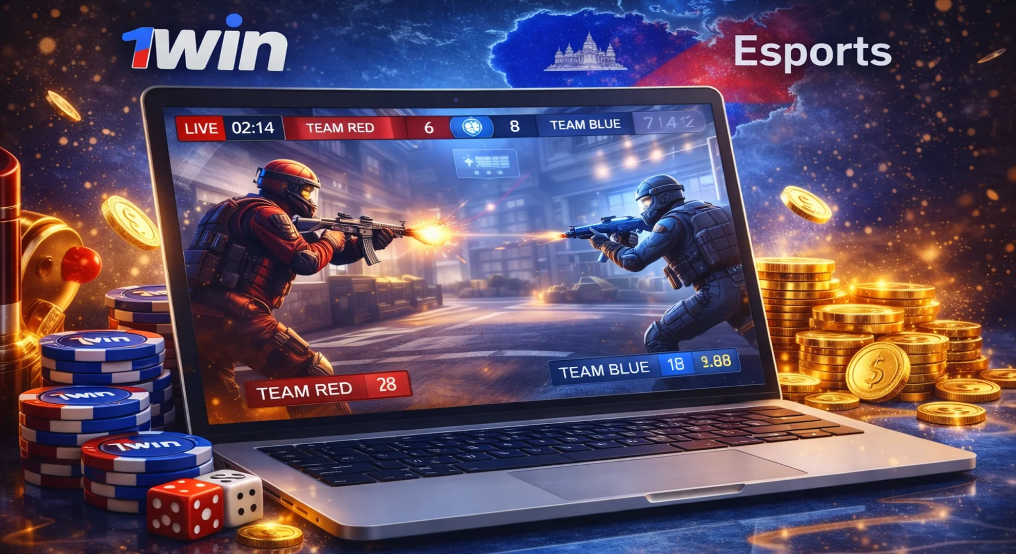 esports betting on 1win Cambodia including popular games and tournaments